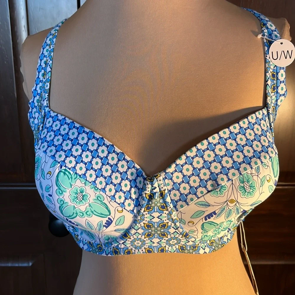 Blue Rod Beattie Size 38D Cup Swim Top NWT - Picture 2 of 10